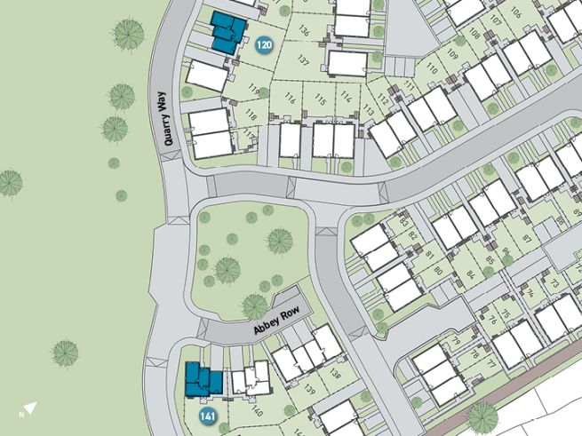 Site plan, 4 bedroom houses - artist's impression subject to change